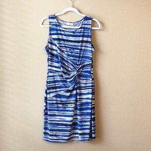 HP🎉🎉 Calvin Klein, Royal Blue/White Knit Dress